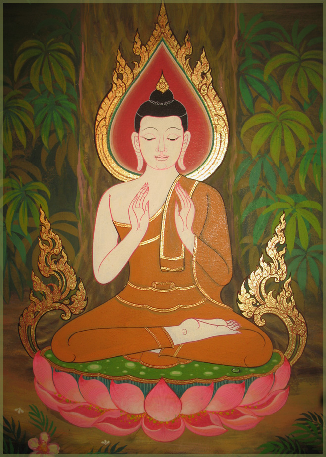 the Thai painting of Buddha